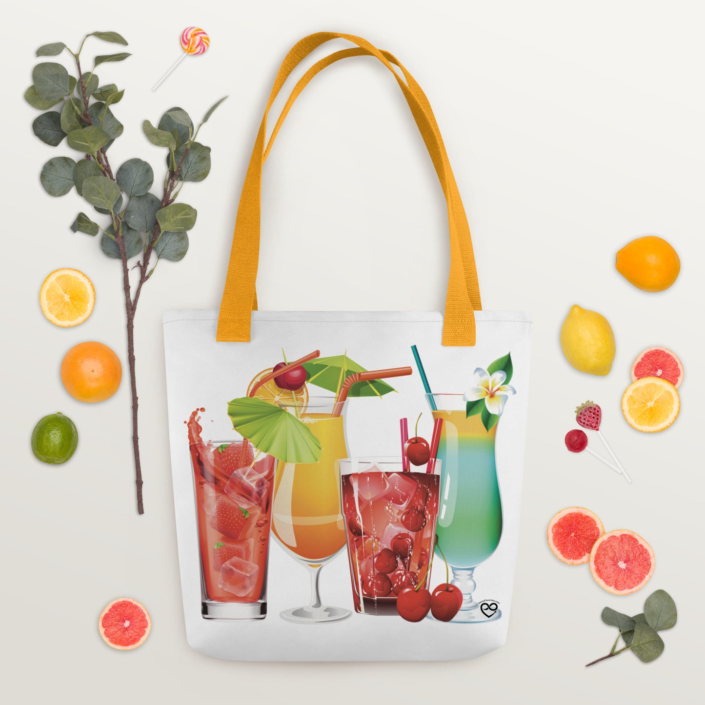White Vibrant Trendy Four Cocktails Tote bag