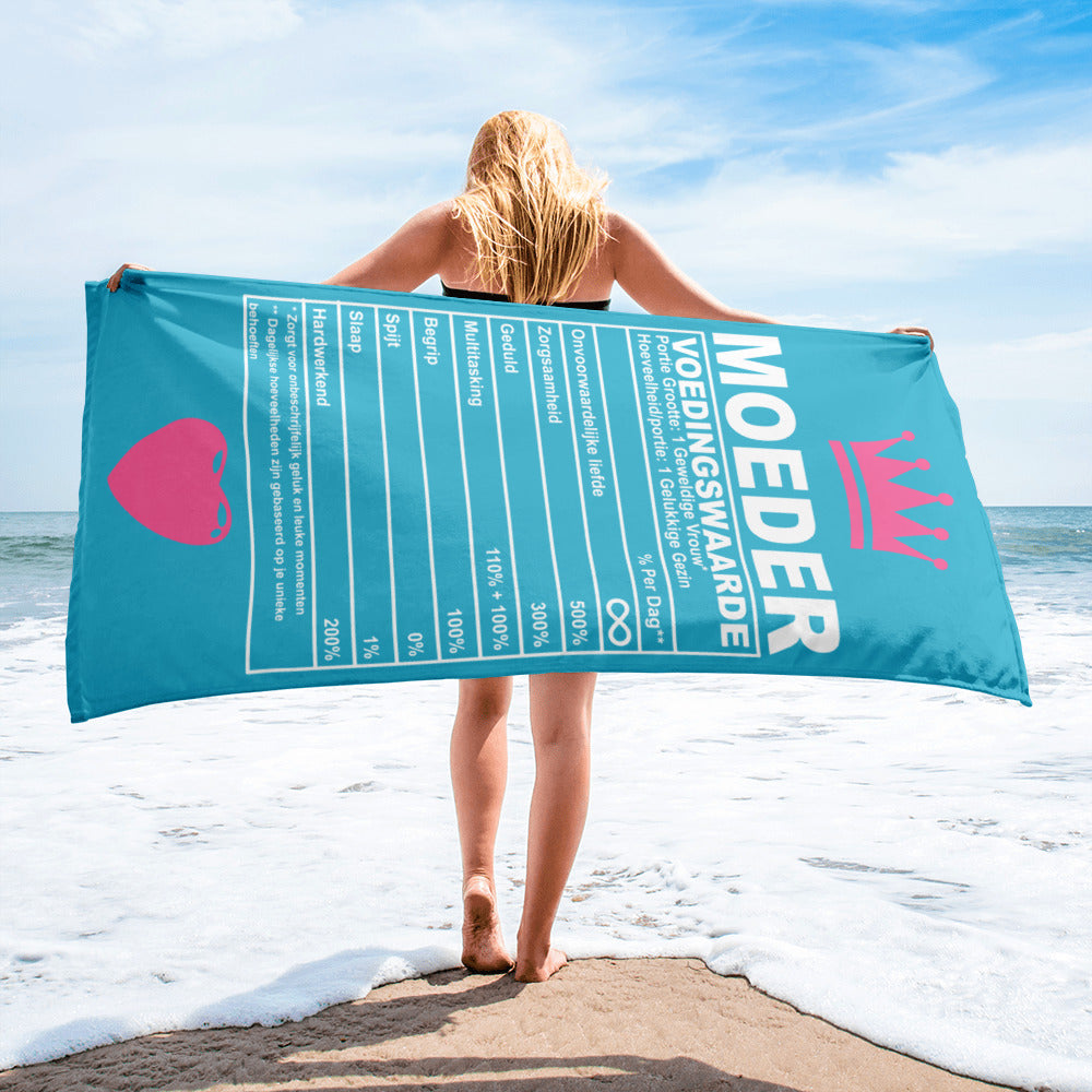 Moeder Voedingswaarden Strandlaken – Groot, Zacht en Vol Liefde (én een beetje humor) Handdoek