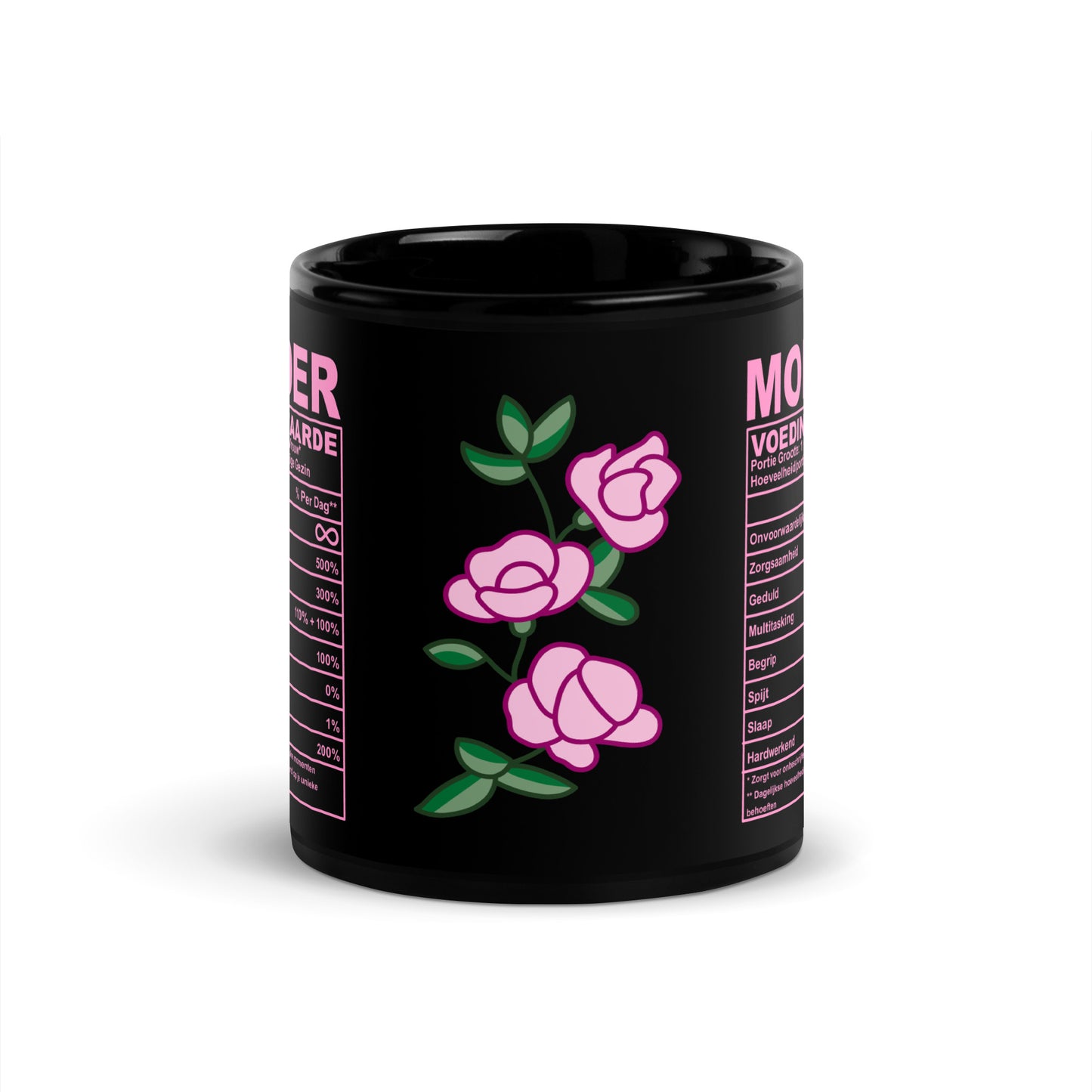 🌸💕 Zwarte Moeder Voedingswaarden Mok – Gemaakt met 100% Liefde (en een vleugje humor)