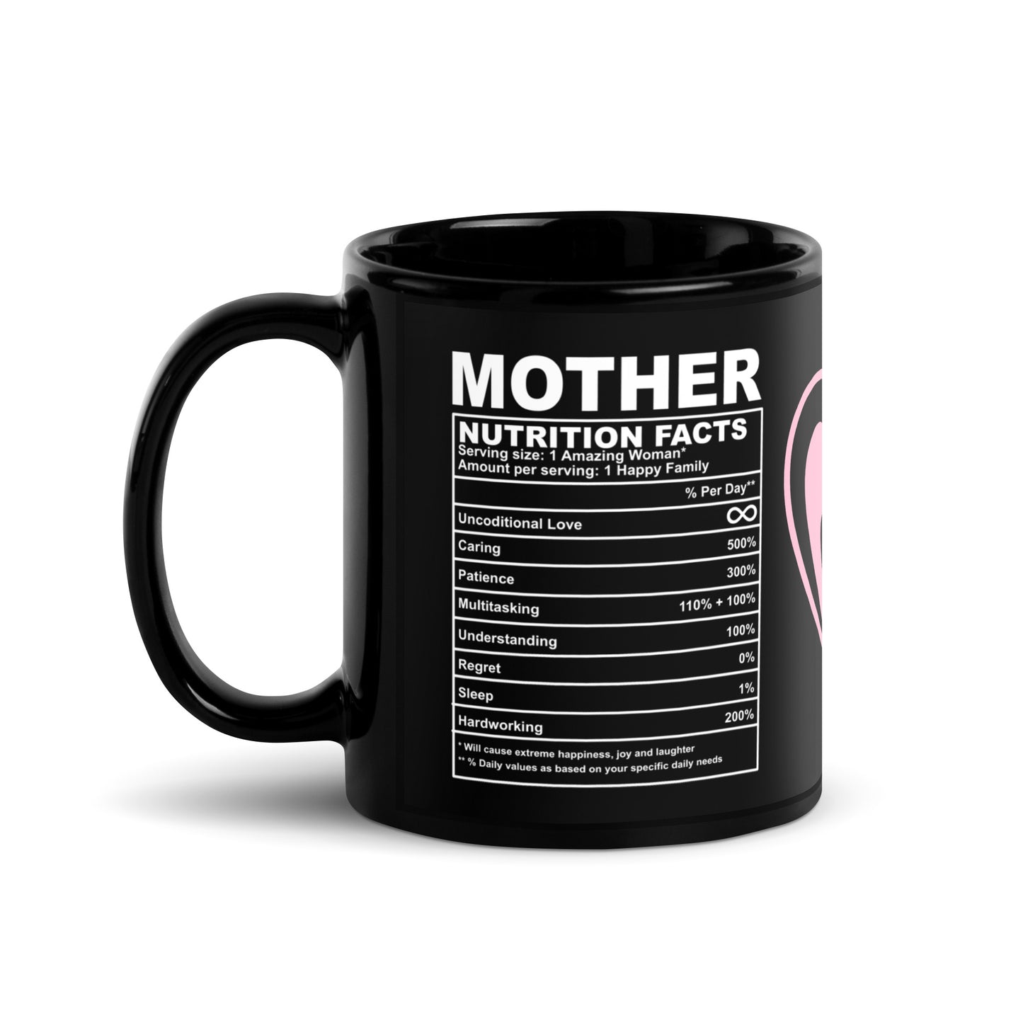 🌸💕 Black Mother Nutrition Facts Mug – Filled with Love, Laughter, and 100% Sass