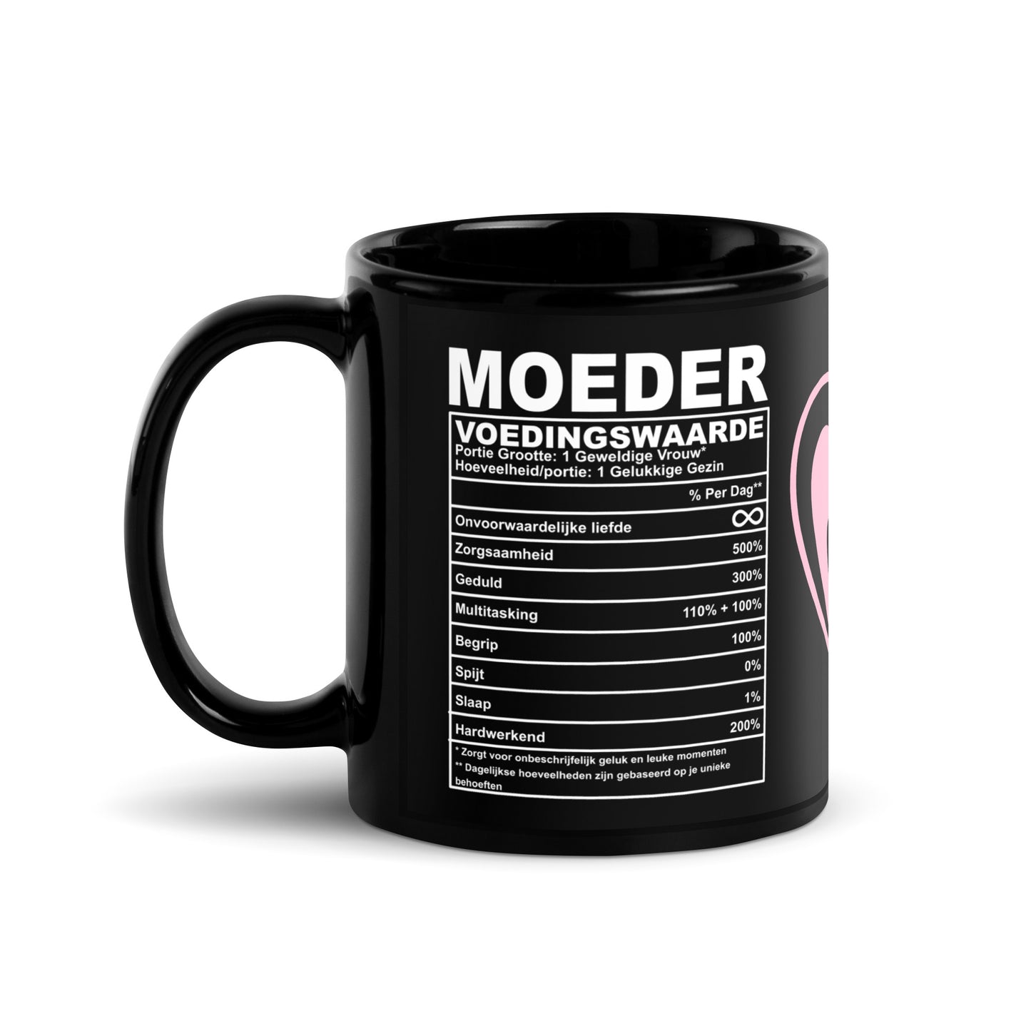 🌸💕 Zwarte Moeder Voedingswaarden Mok – Gemaakt met 100% Liefde (en een vleugje humor)