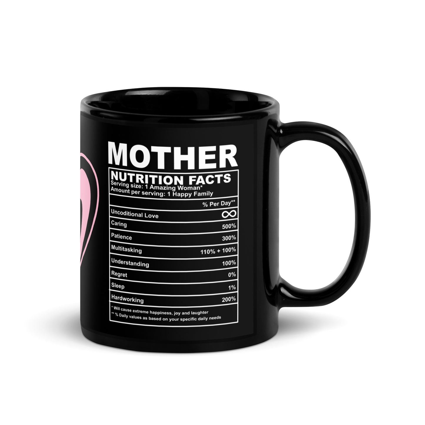 🌸💕 Black Mother Nutrition Facts Mug – Filled with Love, Laughter, and 100% Sass