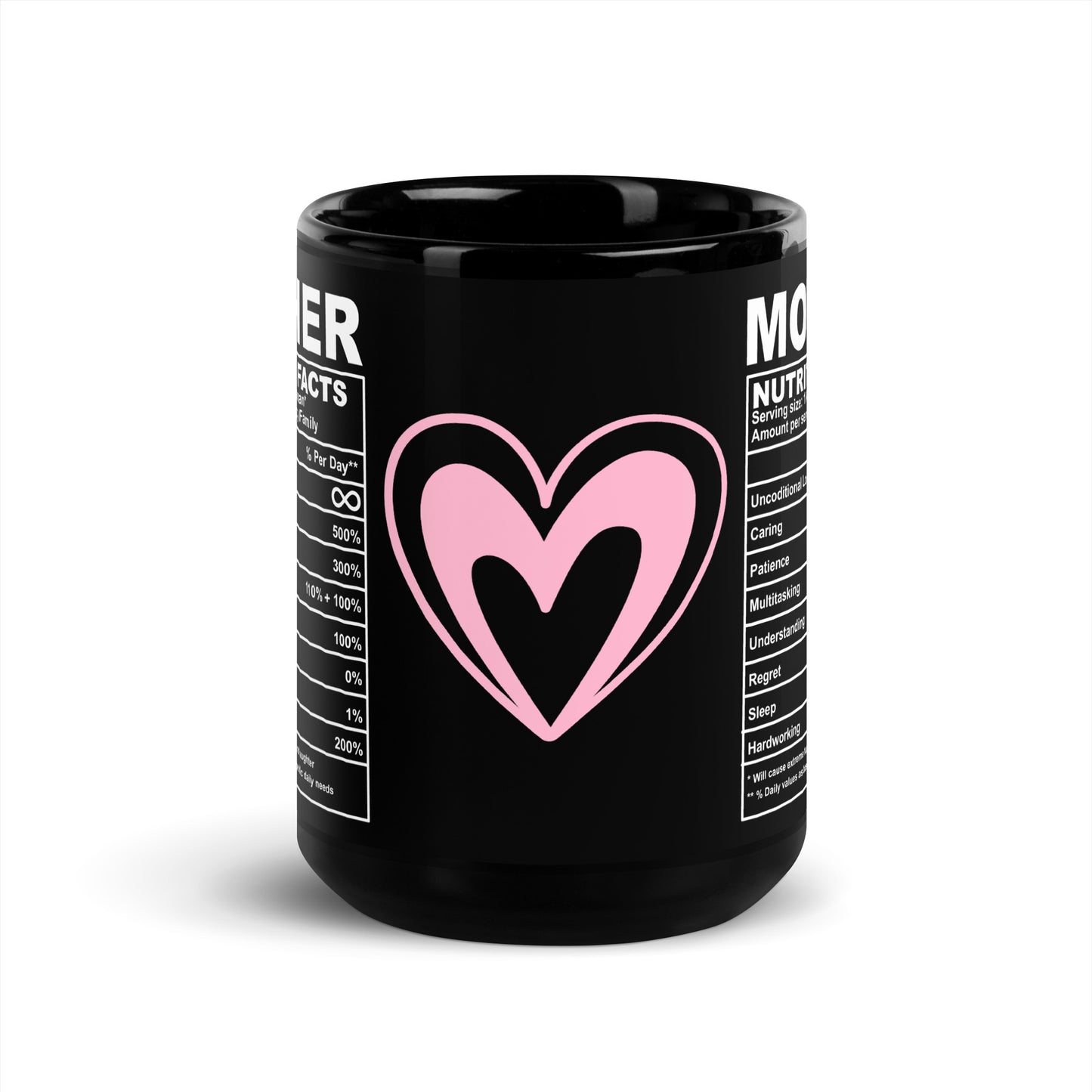 🌸💕 Black Mother Nutrition Facts Mug – Filled with Love, Laughter, and 100% Sass