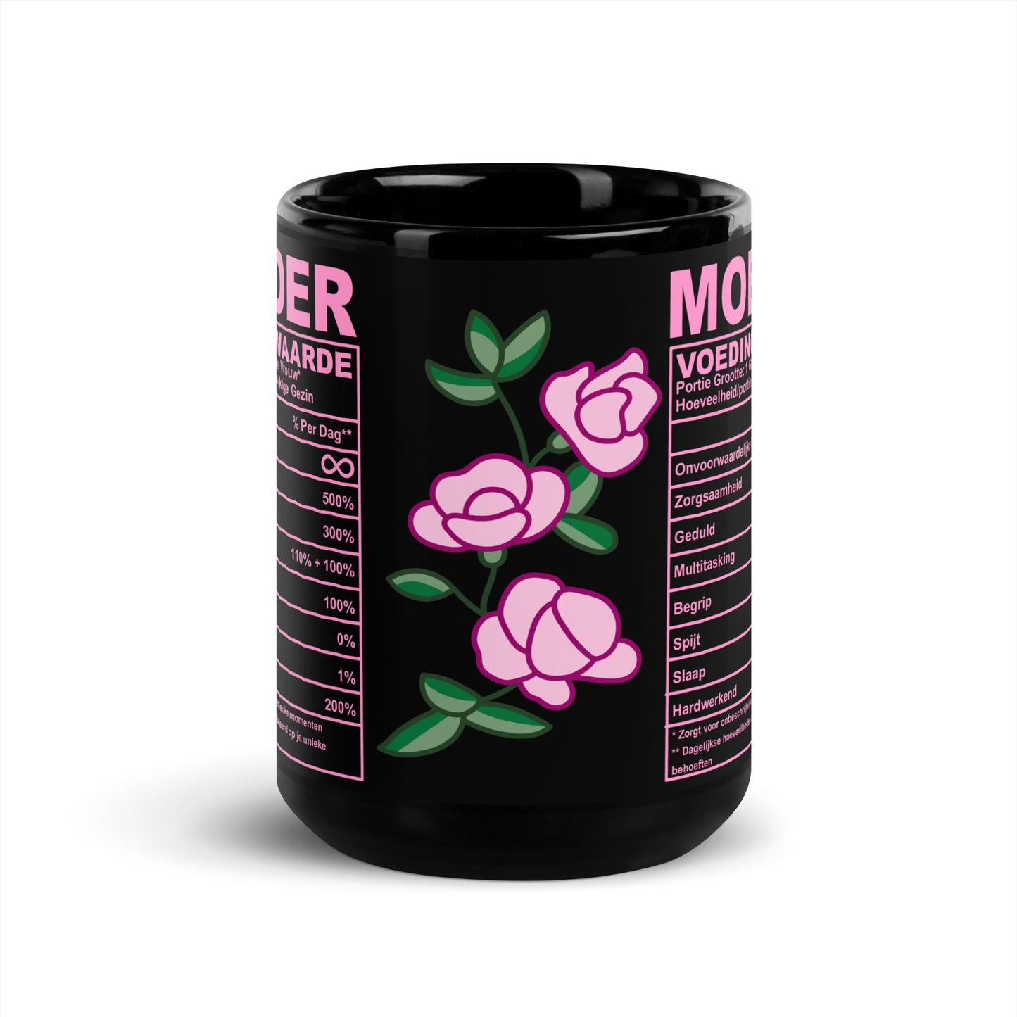 🌸💕 Zwarte Moeder Voedingswaarden Mok – Gemaakt met 100% Liefde (en een vleugje humor)