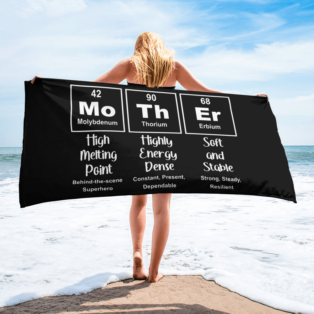 MoThEr" Periodic Table Beach Towel – Because Even Science Moms Deserve to Soak Up the Love l