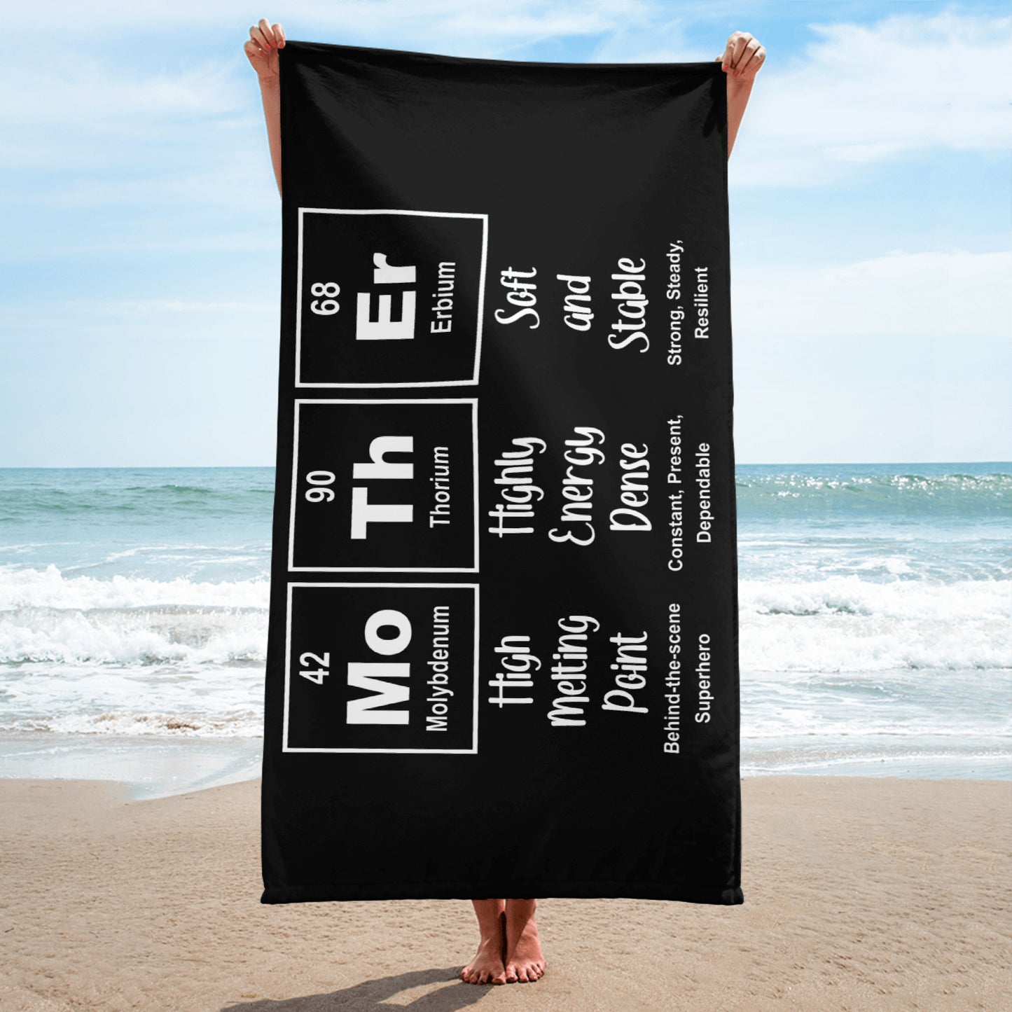 MoThEr" Periodic Table Beach Towel – Because Even Science Moms Deserve to Soak Up the Love l