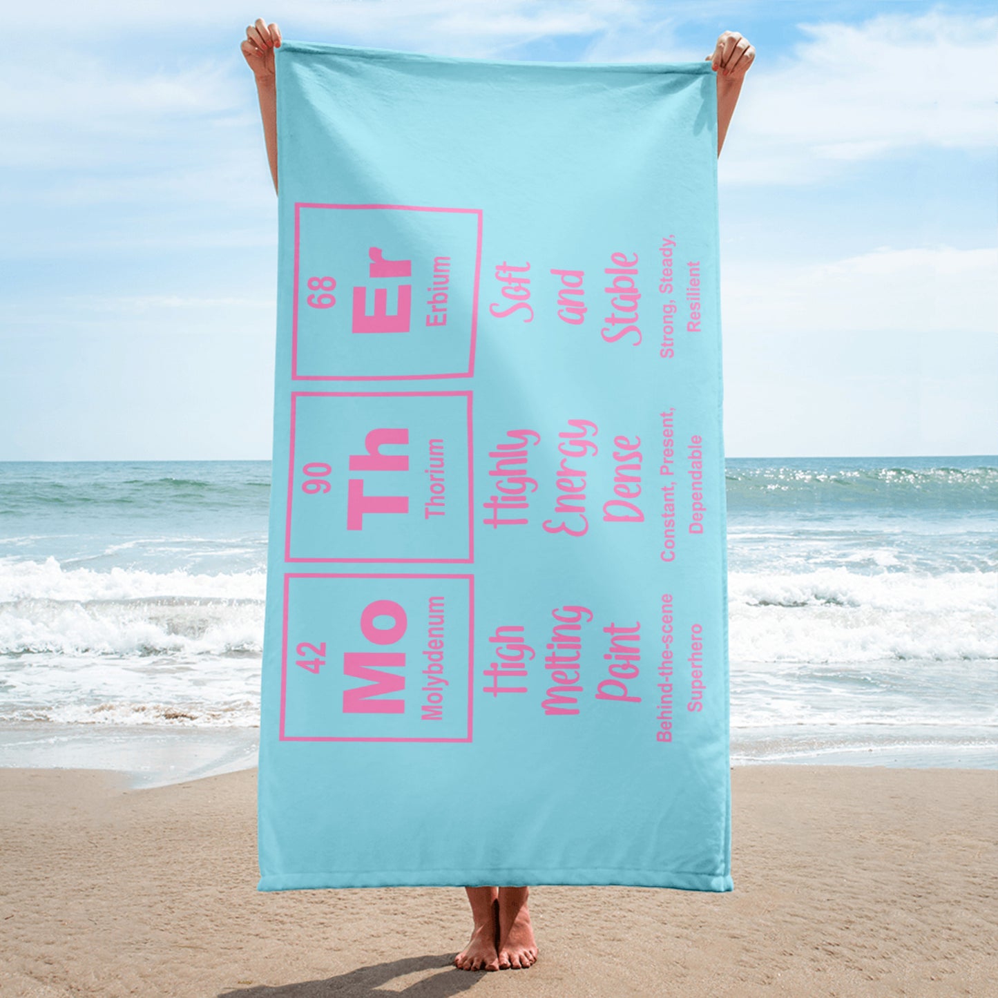 MoThEr" Periodic Table Beach Towel – Because Even Science Moms Deserve to Soak Up the Love l