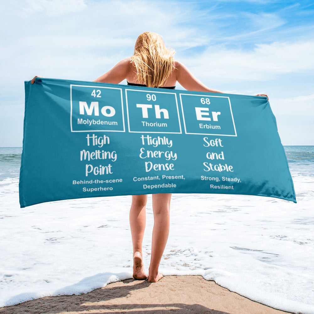 MoThEr" Periodic Table Beach Towel – Because Even Science Moms Deserve to Soak Up the Love l