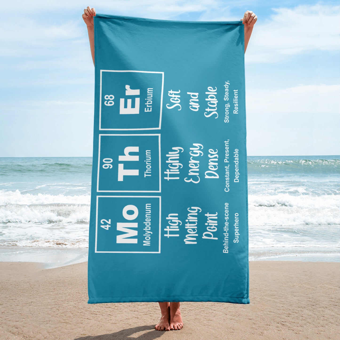 MoThEr" Periodic Table Beach Towel – Because Even Science Moms Deserve to Soak Up the Love l