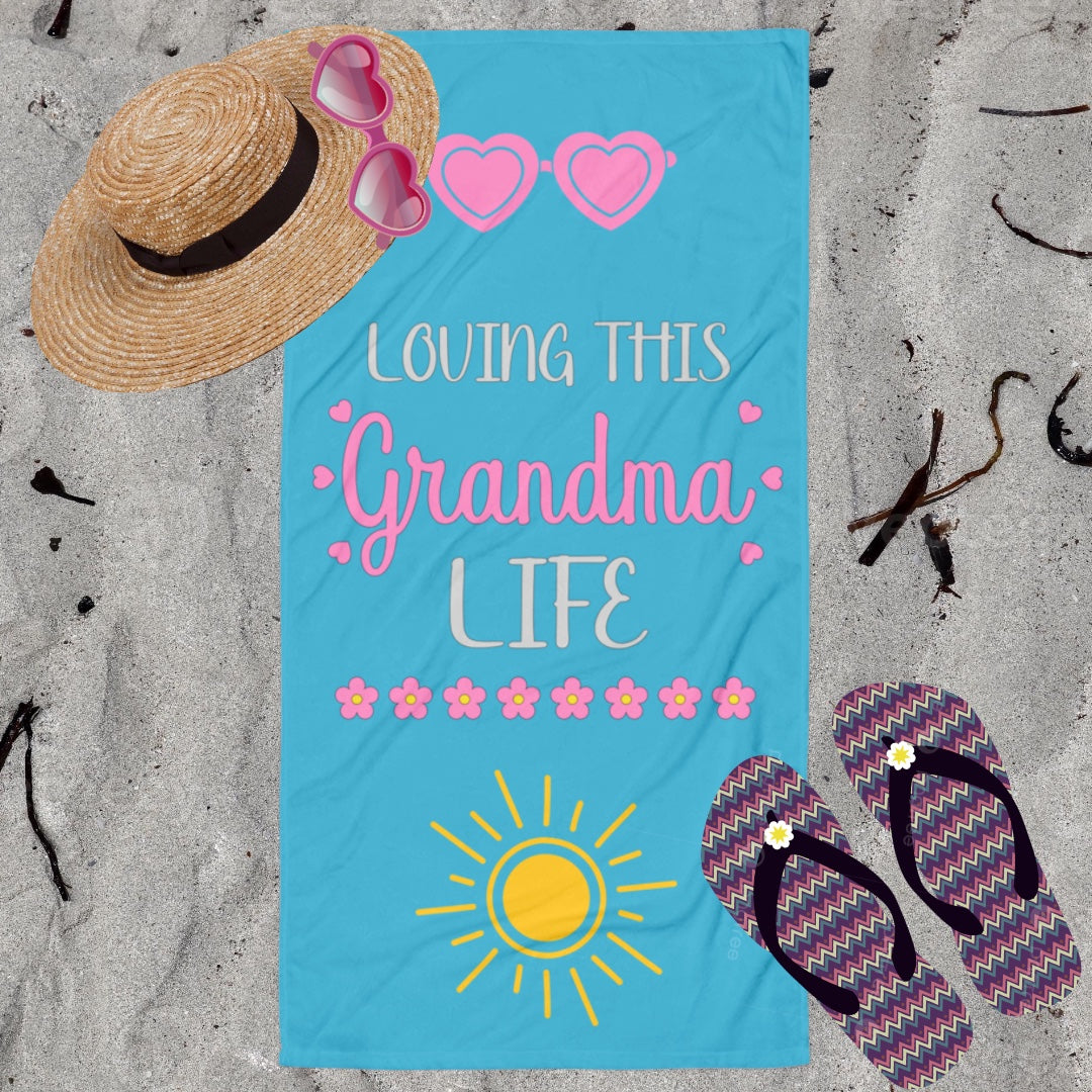 Blue Loving This Grandma Life" Towel – Because Even the Beach Should Know She's a Proud Grandma