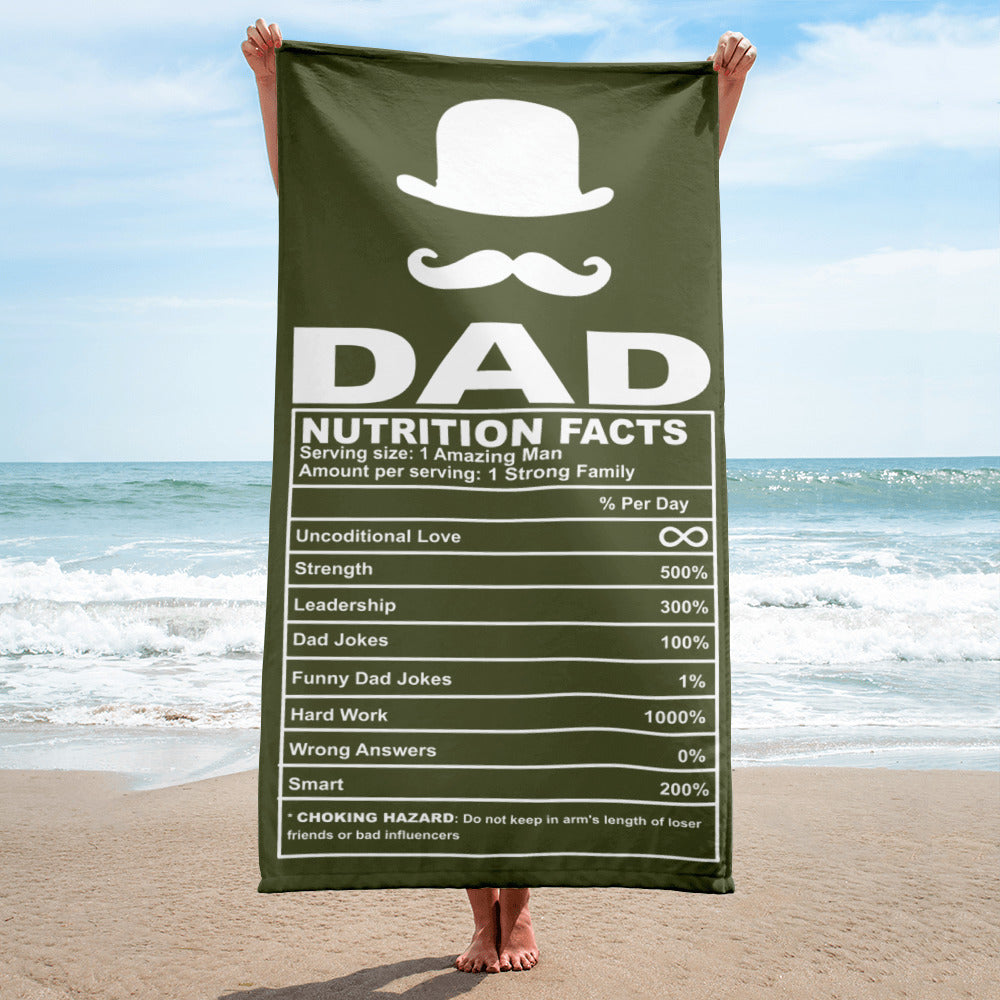 Dad Fuel" Nutrition Label Towel