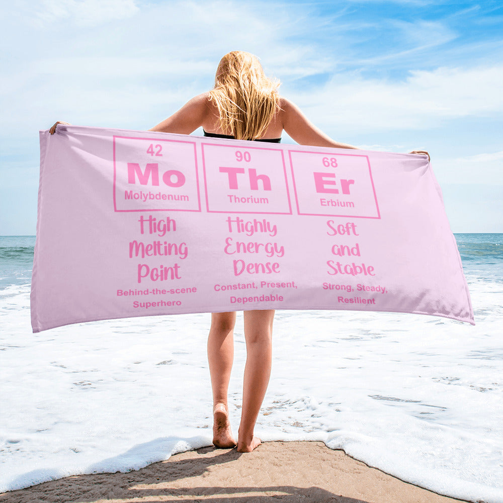 MoThEr" Periodic Table Beach Towel – Because Even Science Moms Deserve to Soak Up the Love l