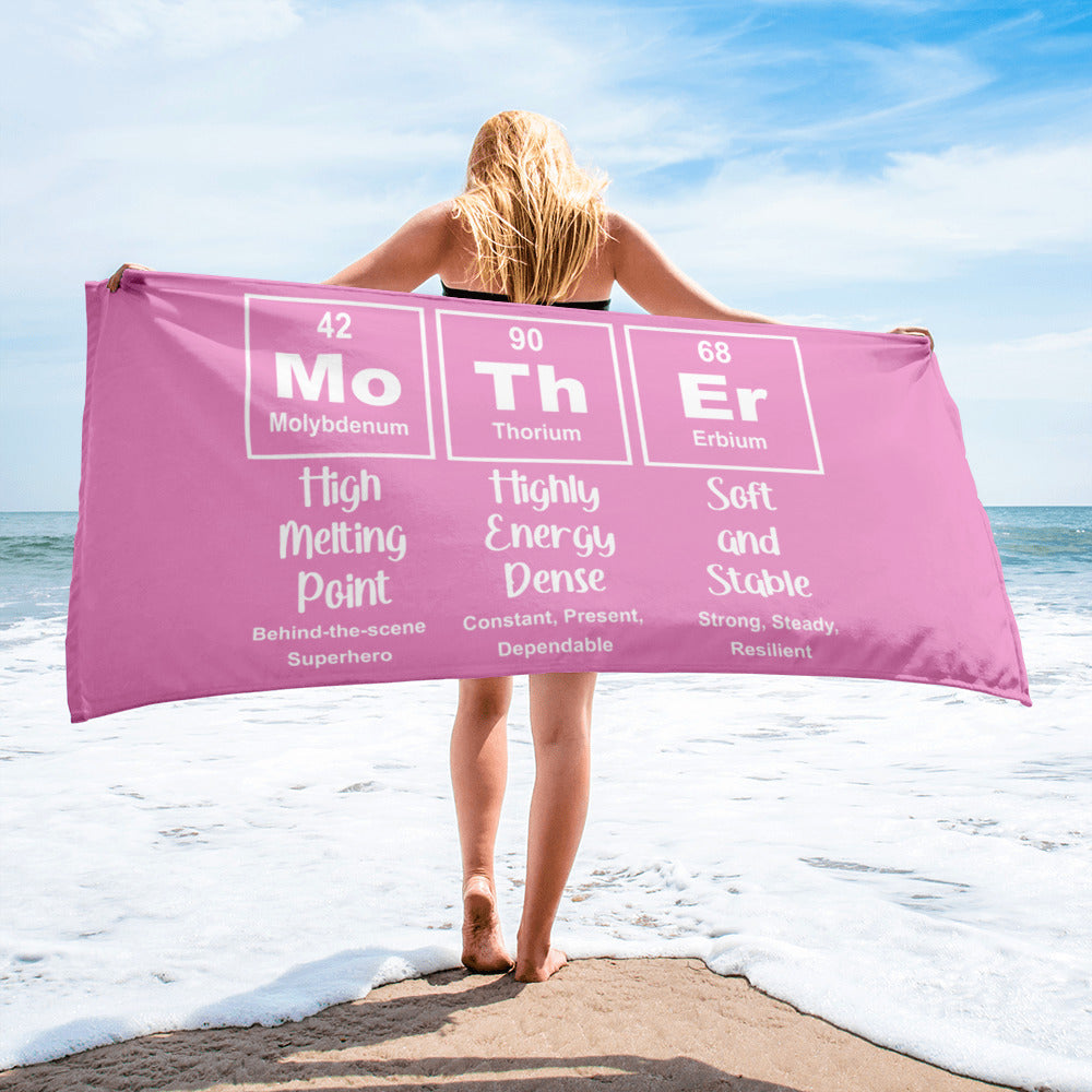 MoThEr" Periodic Table Beach Towel – Because Even Science Moms Deserve to Soak Up the Love l