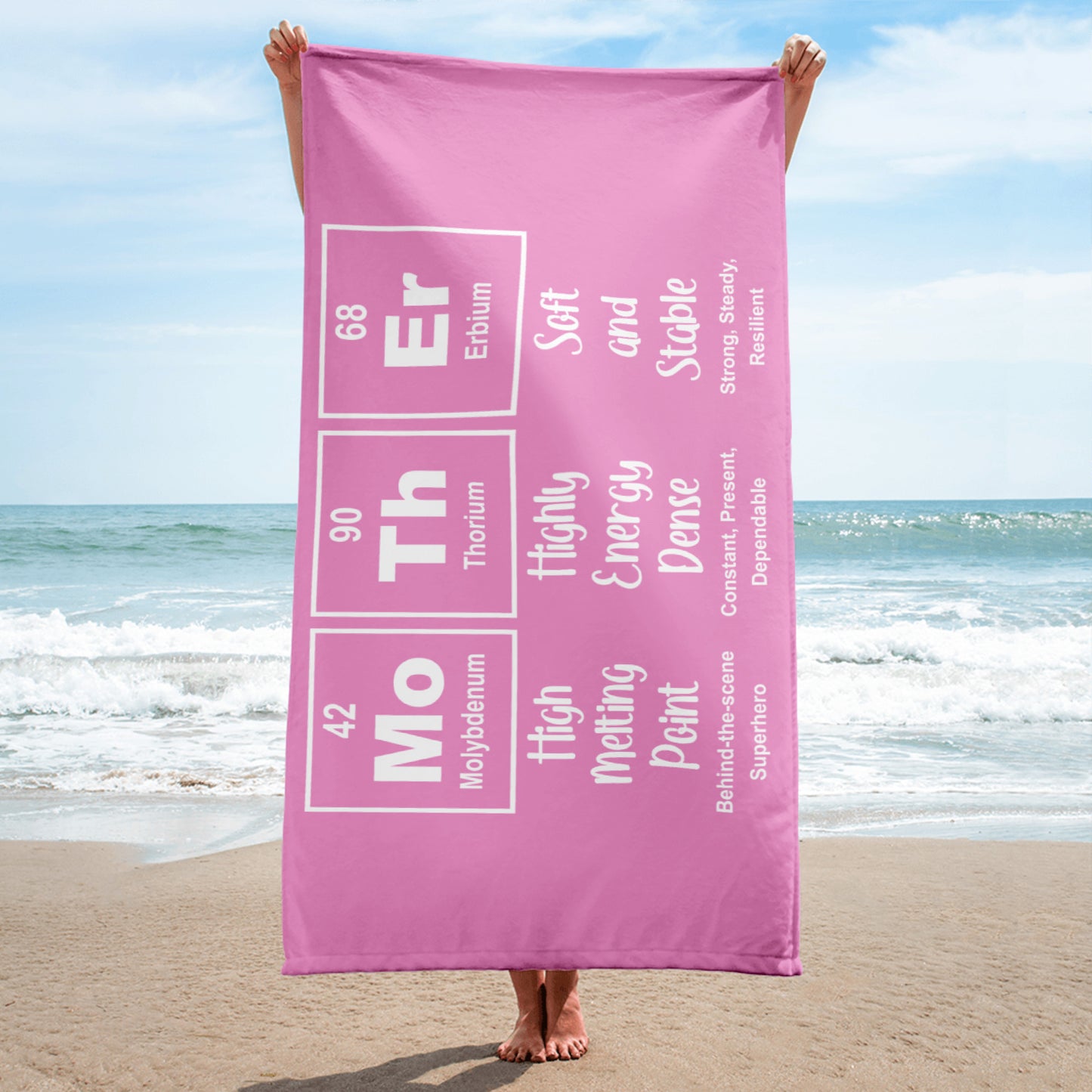 MoThEr" Periodic Table Beach Towel – Because Even Science Moms Deserve to Soak Up the Love l
