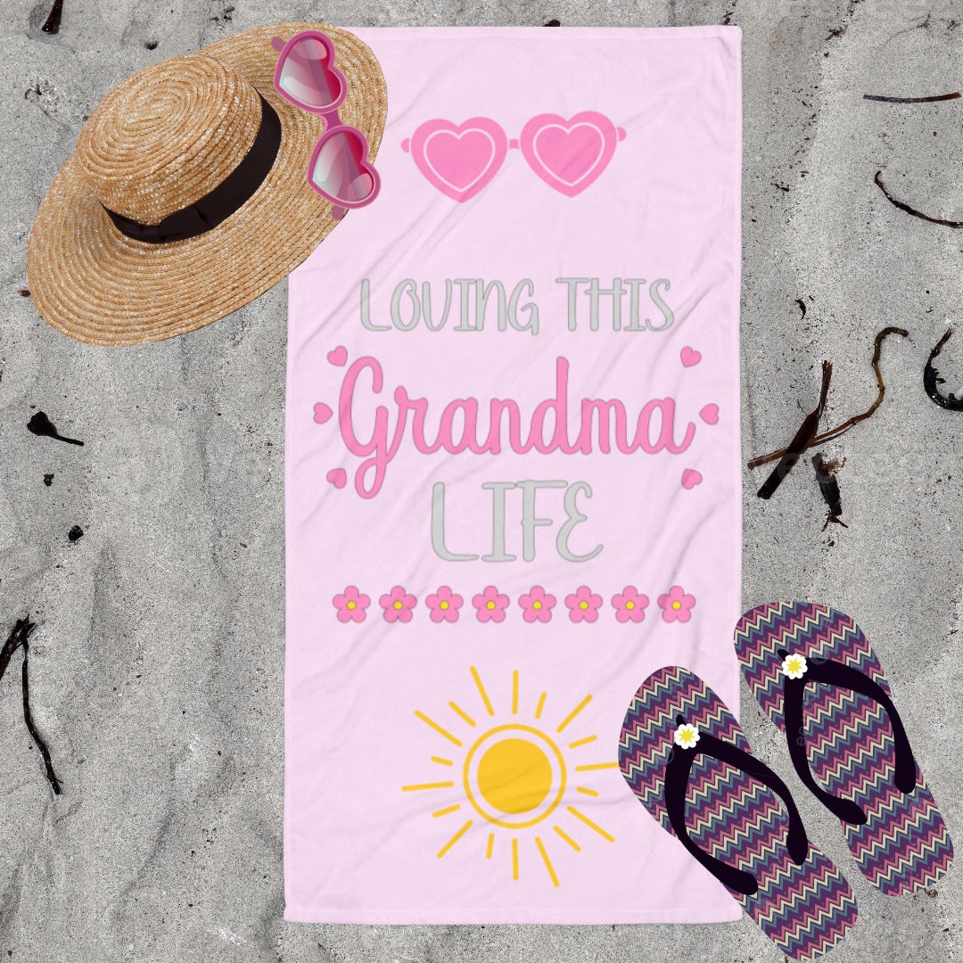 Pink Loving This Grandma Life" Towel – Because Even the Beach Should Know She's a Proud Grandma!