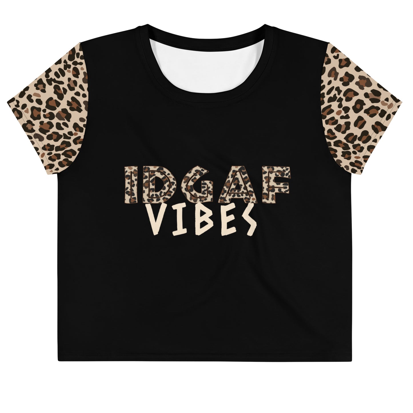 Modish IDGAF Panther Print Crop Top - Unique Design, Trendy & Soft