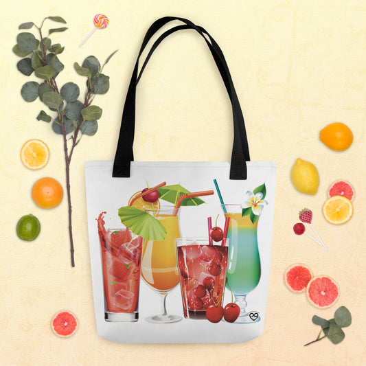 White Vibrant Trendy Four Cocktails Tote bag