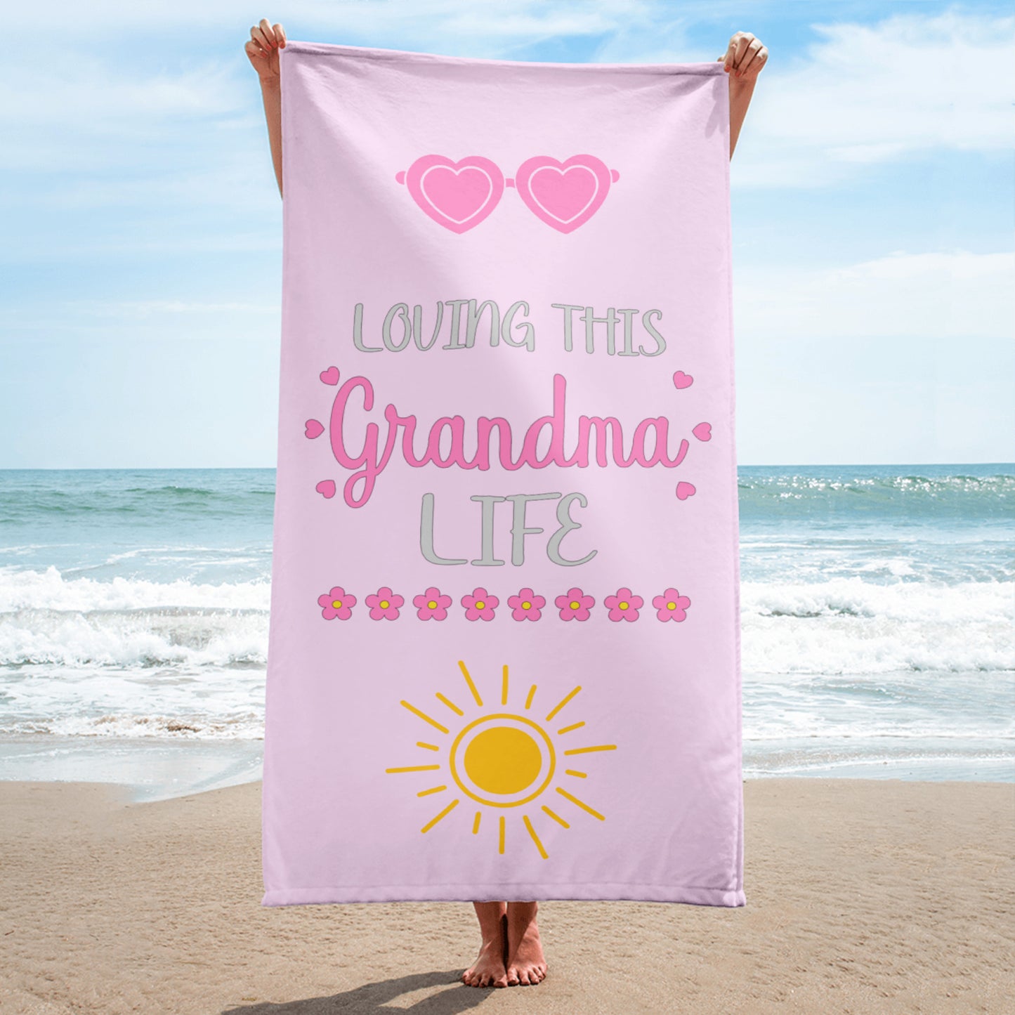 Pink Loving This Grandma Life" Towel – Because Even the Beach Should Know She's a Proud Grandma!
