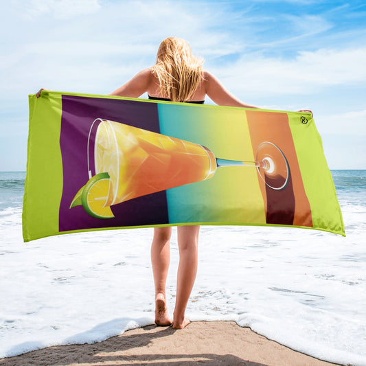 Tropical Cocktail Drink Beach Towel