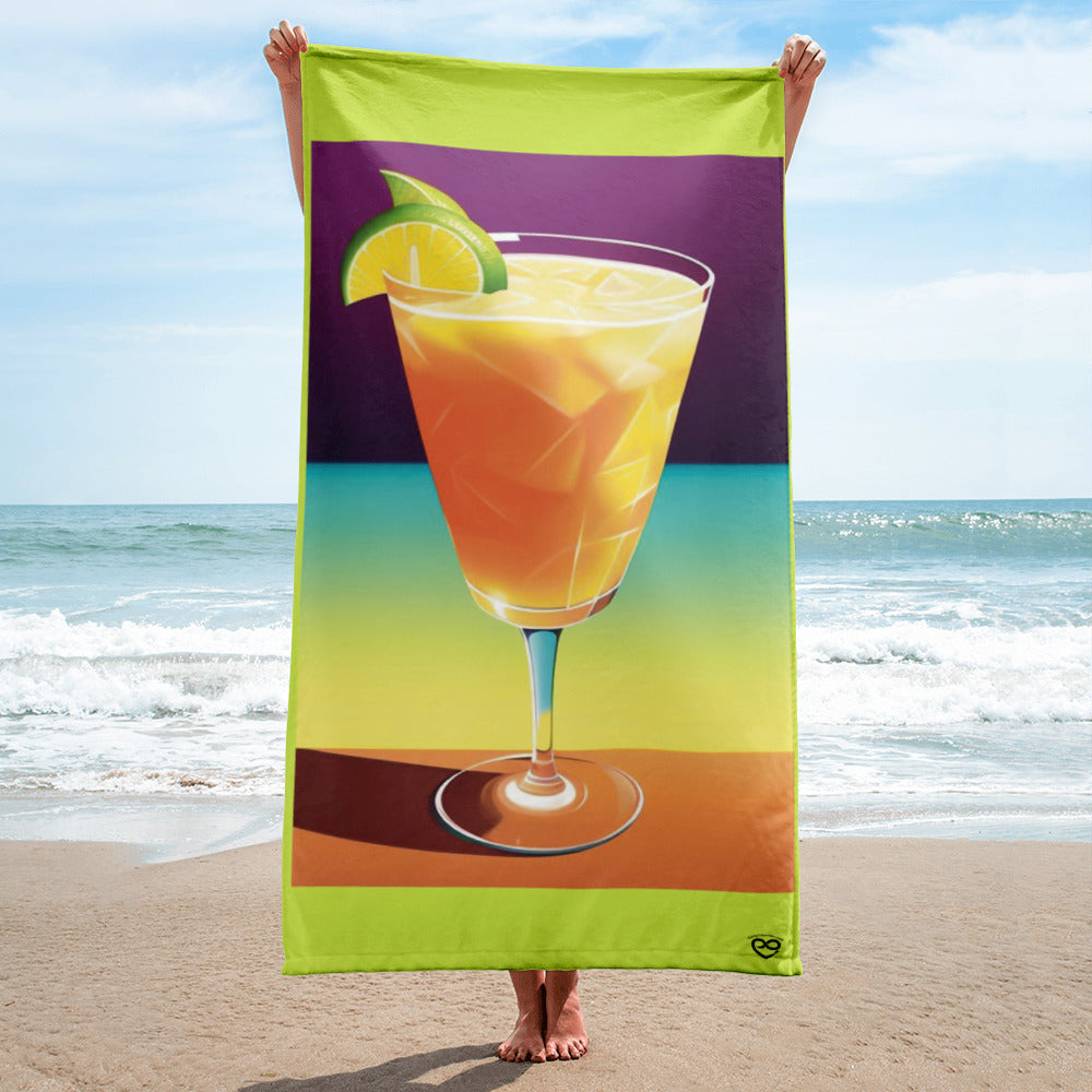 Tropical Cocktail Drink Beach Towel