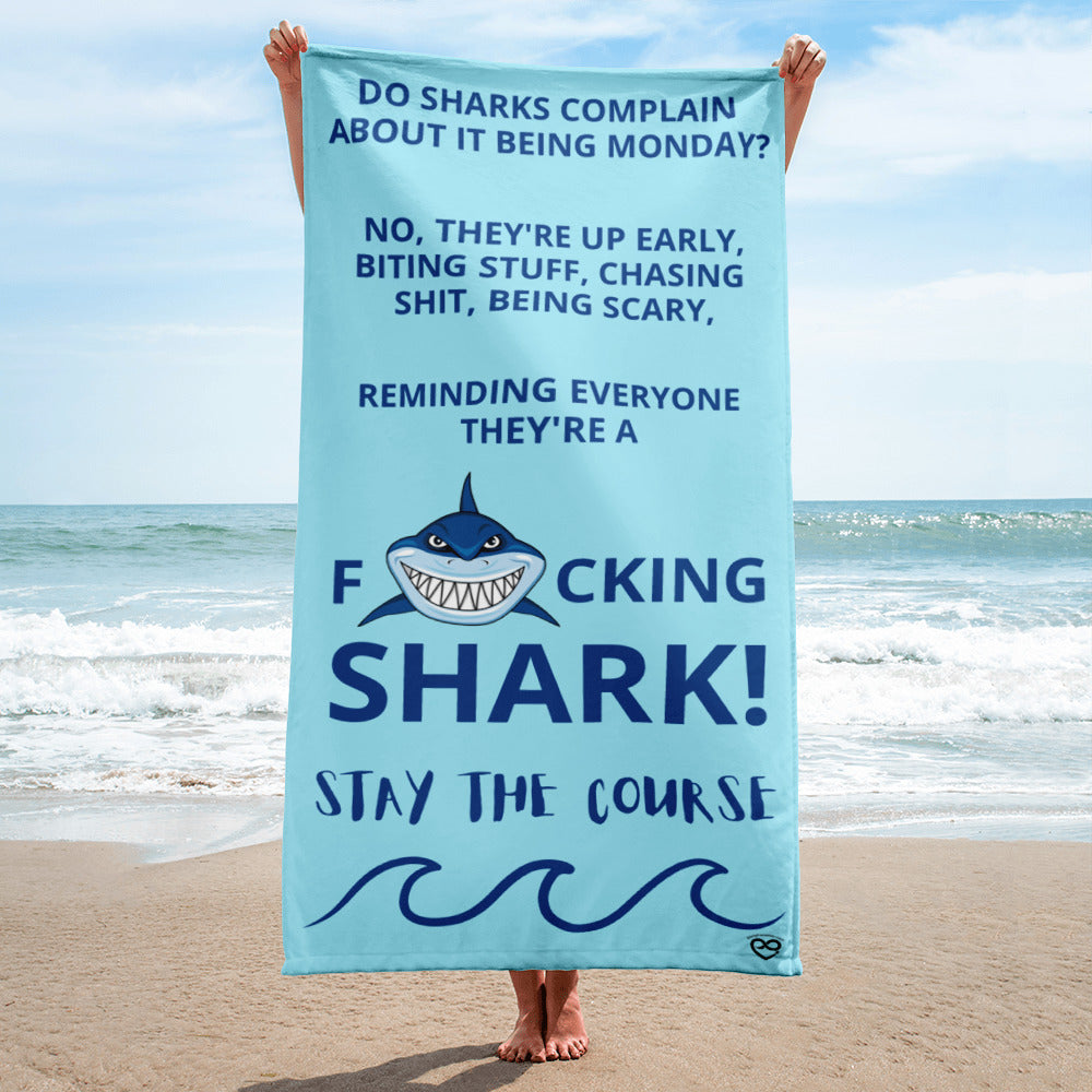 Stay The Course Light Blue Beach Towel