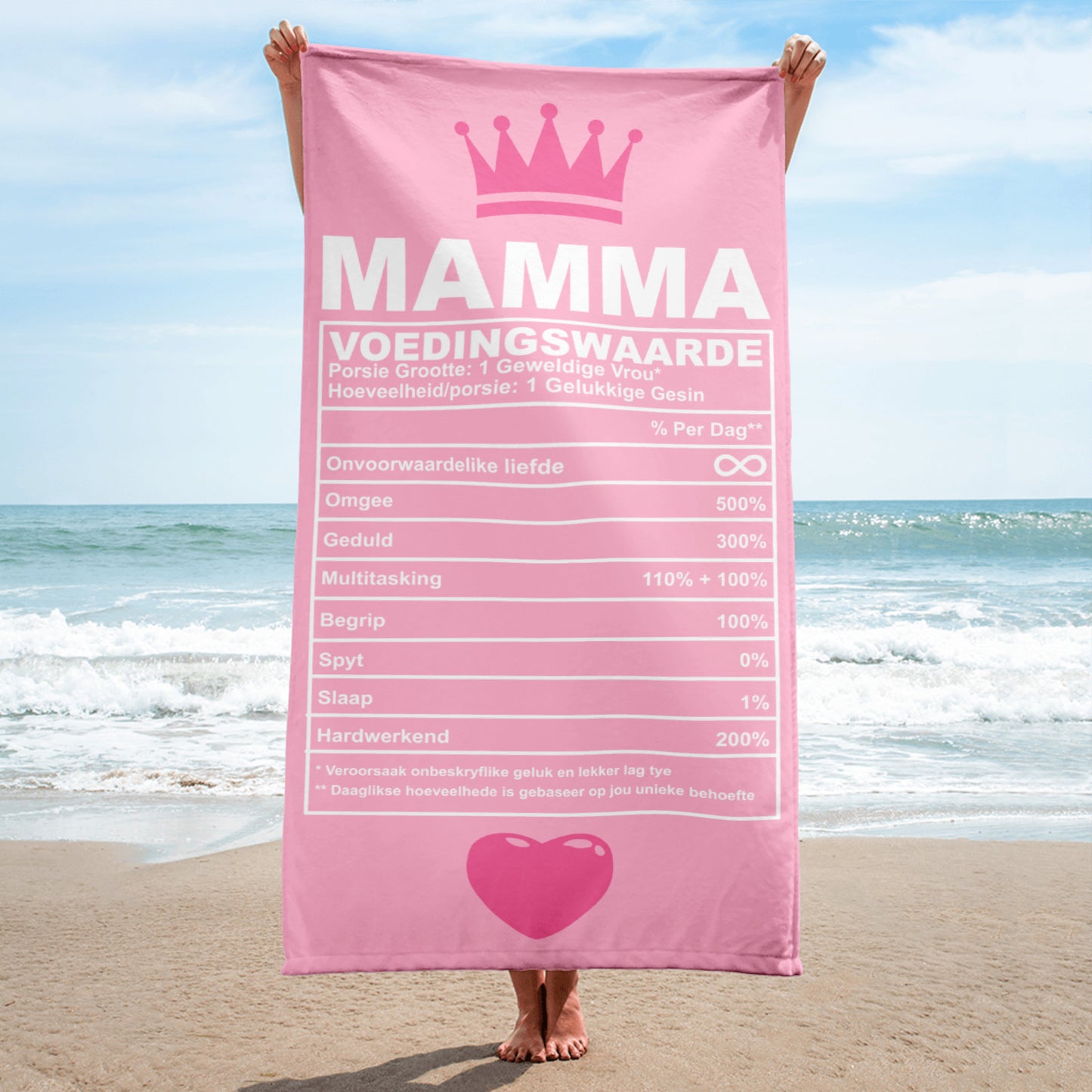 Mamma Voedingswaardes Strandhanddoek – Vol Sagtheid, Warmte en Waardering