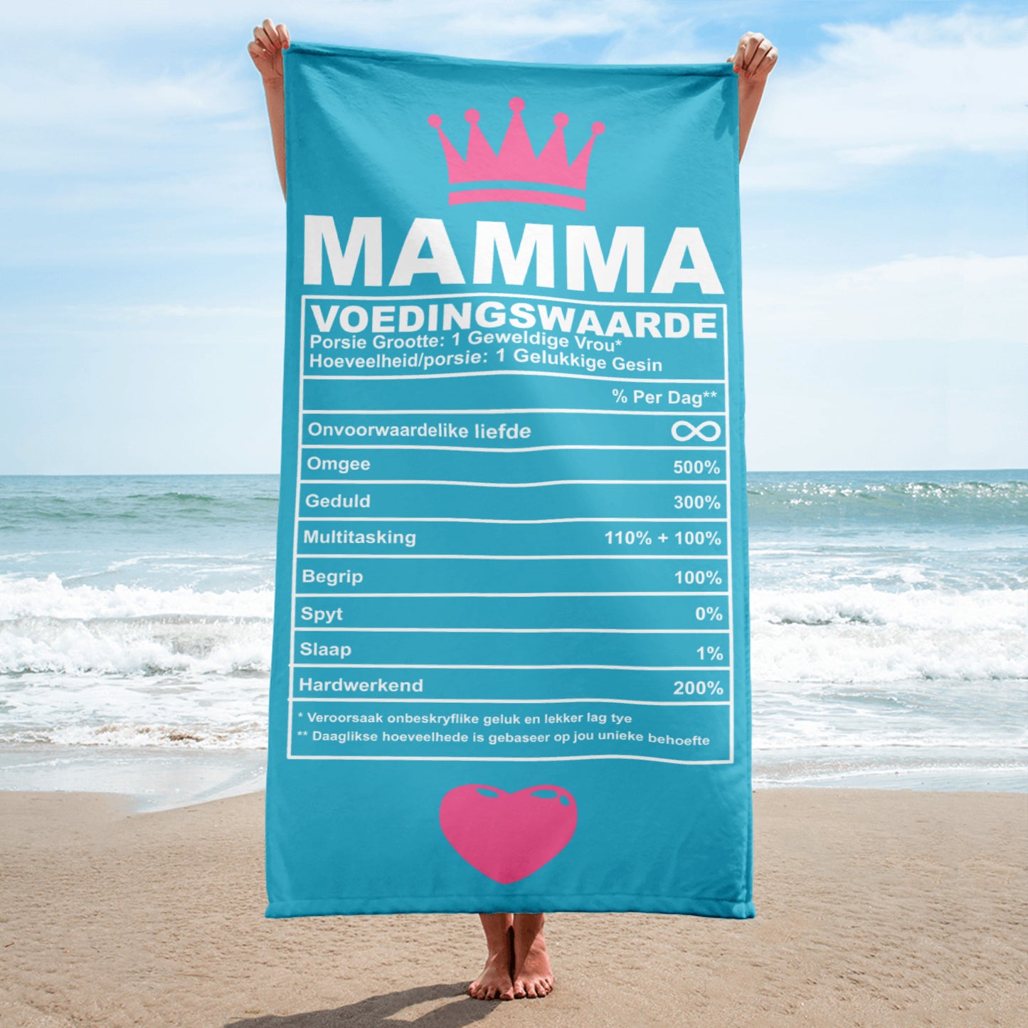 Mamma Voedingswaardes Strandhanddoek – Vol Sagtheid, Warmte en Waardering