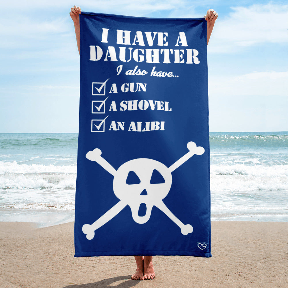 Protective Dad Mode Beach Towel – 'I Have a Daughter' Edition