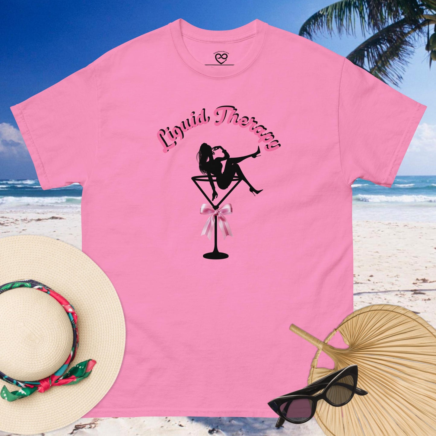 Liquid Therapy Martini Girl T-shirt - Trendy Casual Wear for the Playful Fashionista