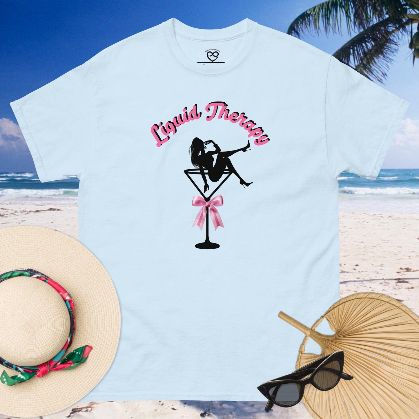 Liquid Therapy Martini Girl T-shirt - Trendy Casual Wear for the Playful Fashionista