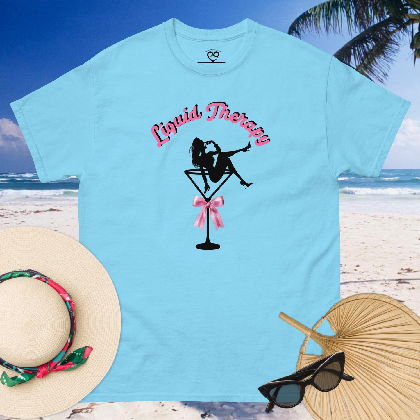 Liquid Therapy Martini Girl T-shirt - Trendy Casual Wear for the Playful Fashionista