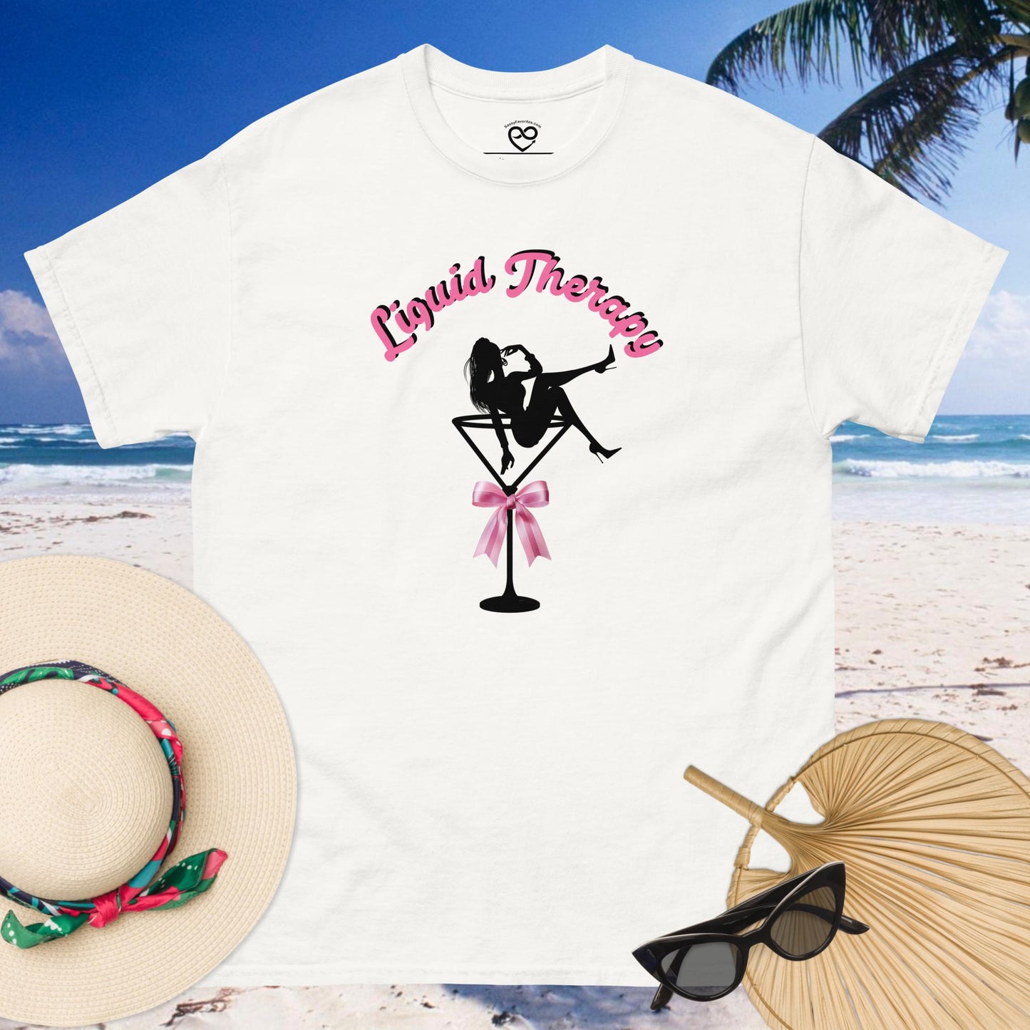 Liquid Therapy Martini Girl T-shirt - Trendy Casual Wear for the Playful Fashionista